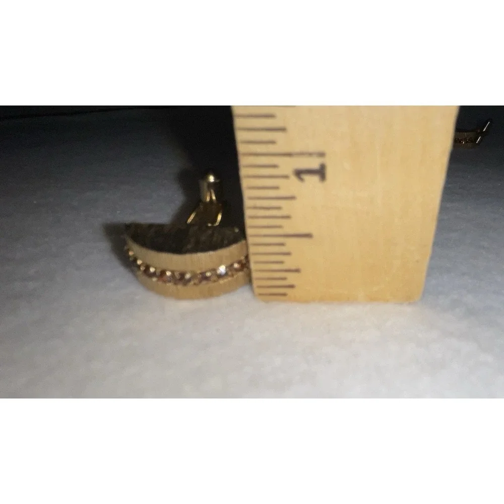 Sarah‎ Coventry ?   Rhinestone Cufflinks and Tie Clip Brushed Gold 3pc